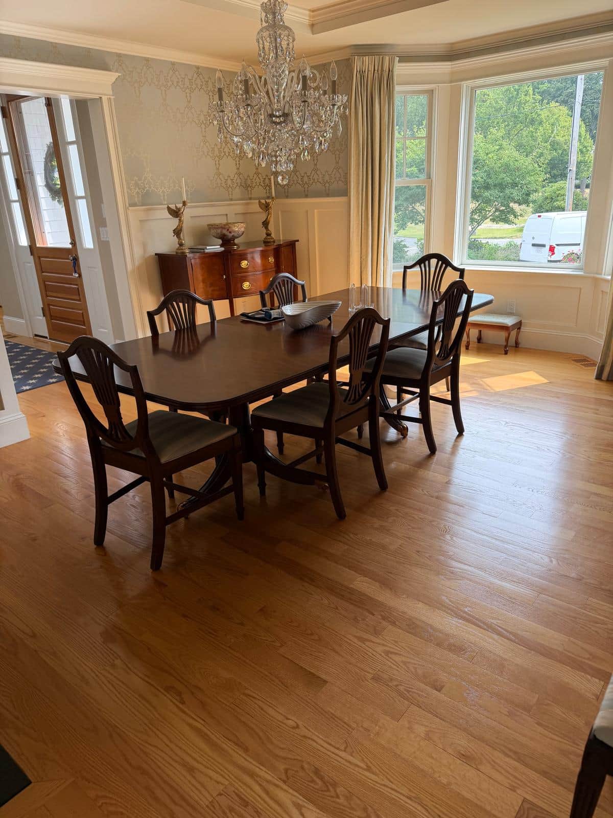 Freshly cleaned dining room in a South Shore Massachusetts home